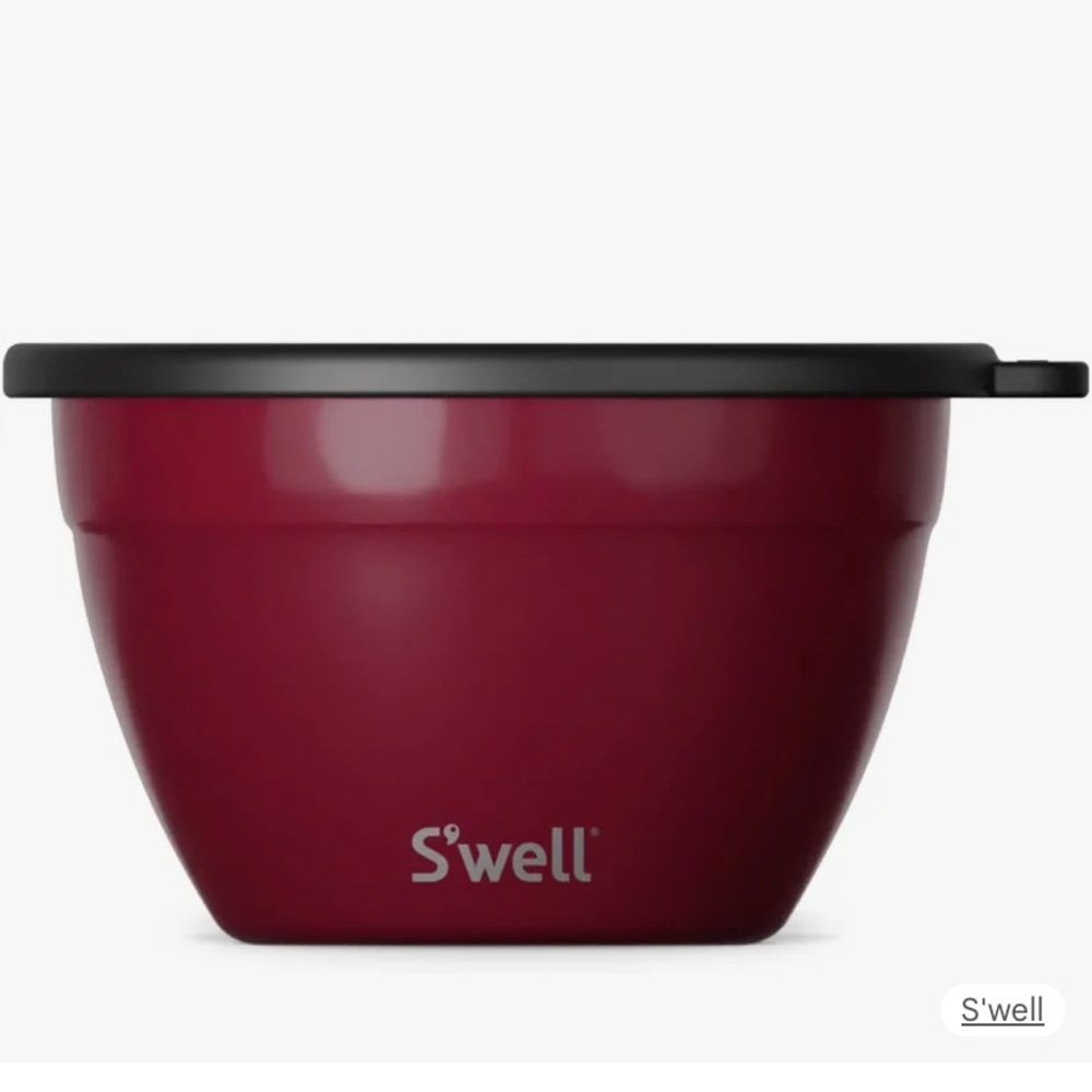 S'well Wild Cherry Insulated Salad Bowl with Black Lid